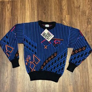 Vintage 80s Tomorrow's Generation Sweater‎ Youth M 12-14 NWT Geometric Knit